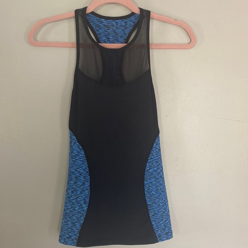 Express EXP CORE Performance Workout Tank - Blue & Black - XS